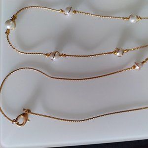Vintage faux pearl and chain necklace